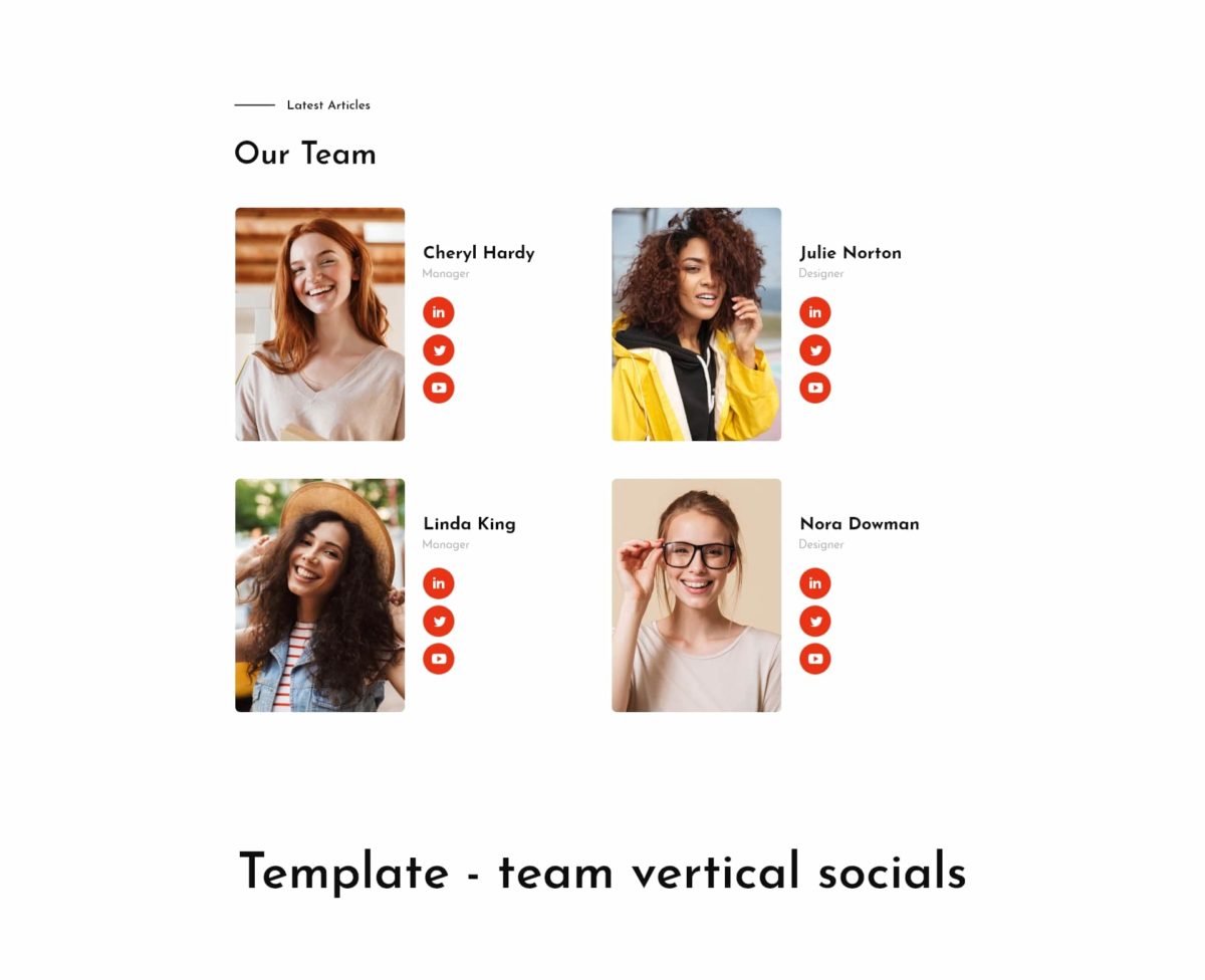Block - team vertical socials